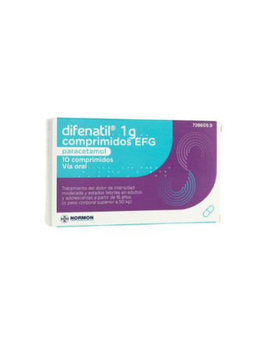 Difenatil 1 g 10 comprimidos