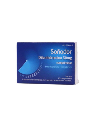 Soñodor difenhidramina 50 mg 10 comprimidos