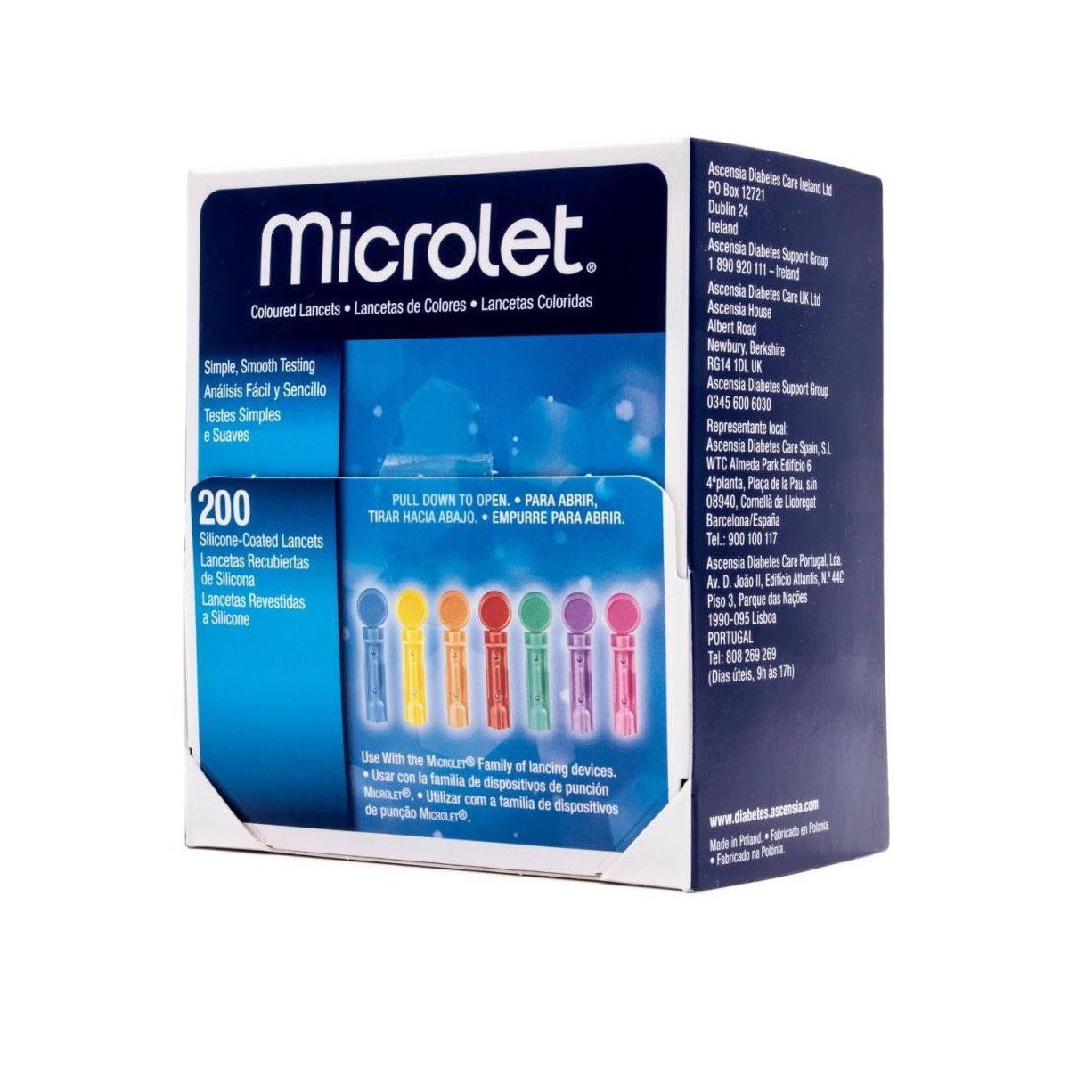 Microlet Lancetas Color 200 Unidades