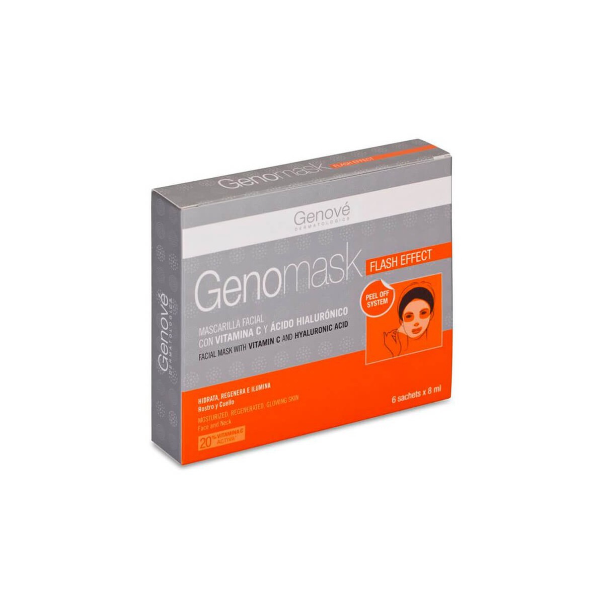 GenoMask Mascarilla Facial Vitamina C 8 ml x 6 Monodosis