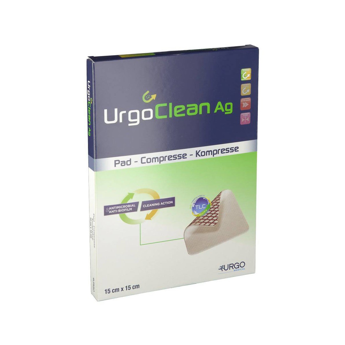 UrgoClean Ag 15x15 3 Apósitos