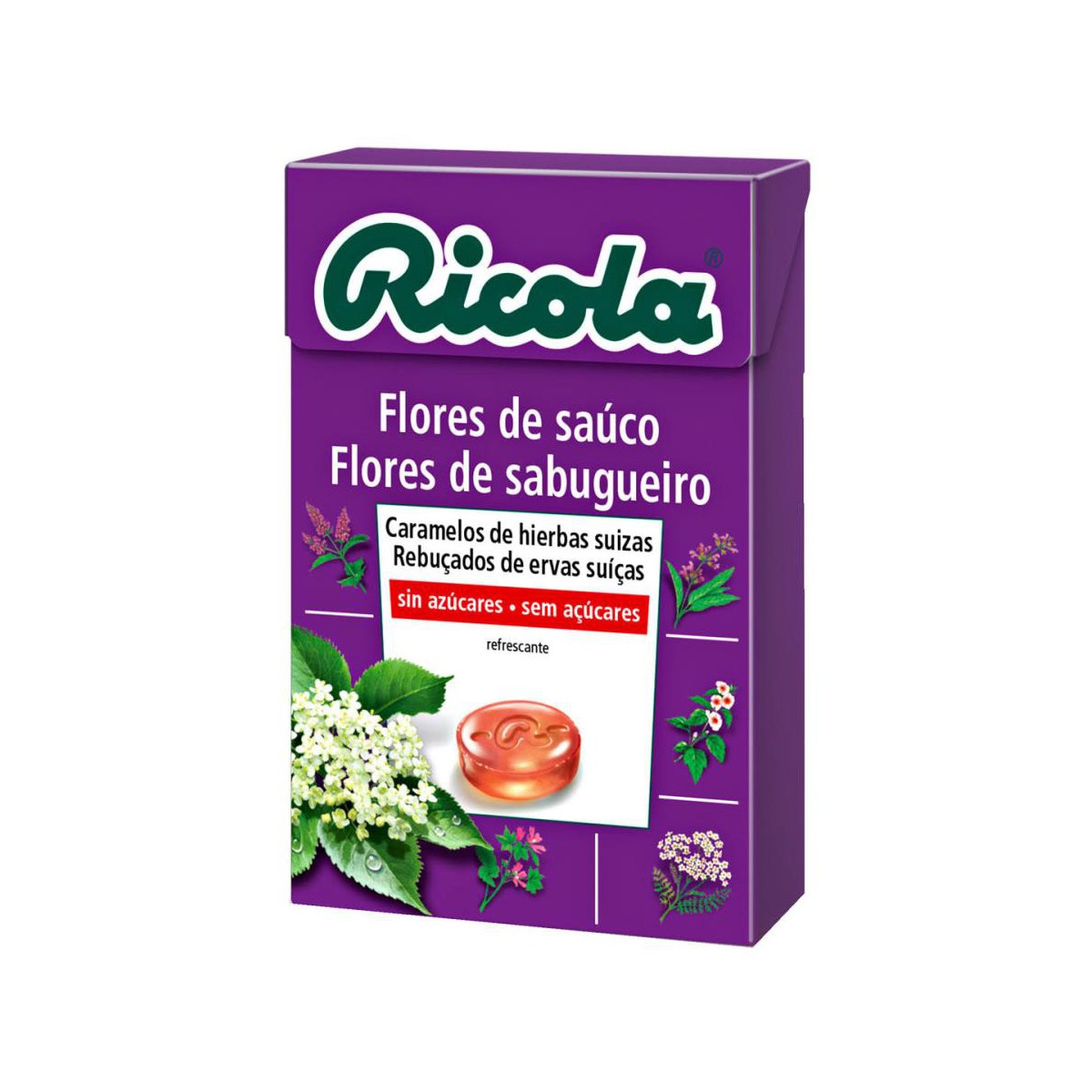 Caramelo Ricola Flor Sauco Sin Azúcar 50g