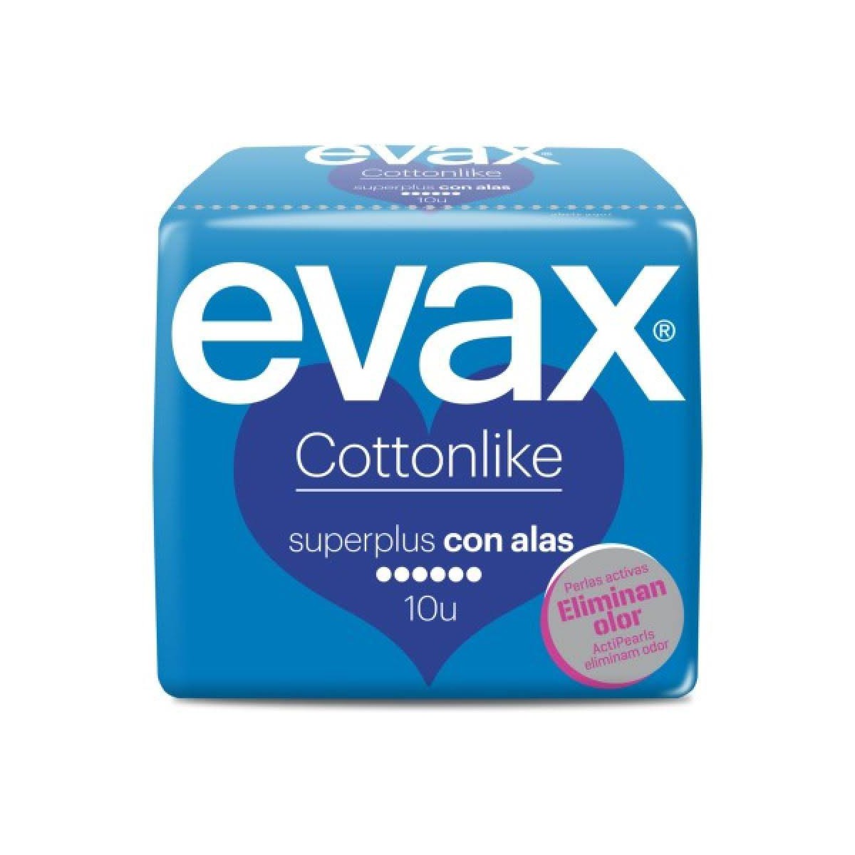 Compresas Evax Cottonlike Superplus Alas 10 unidades