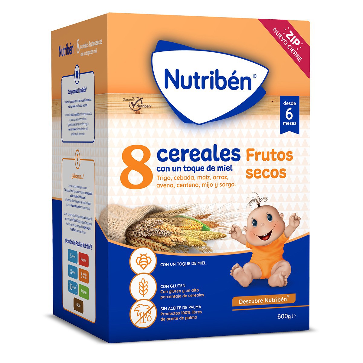 NUTRIBEN 8 CEREALES Y MIEL FRUTOS SECOS 600 GRAMOS