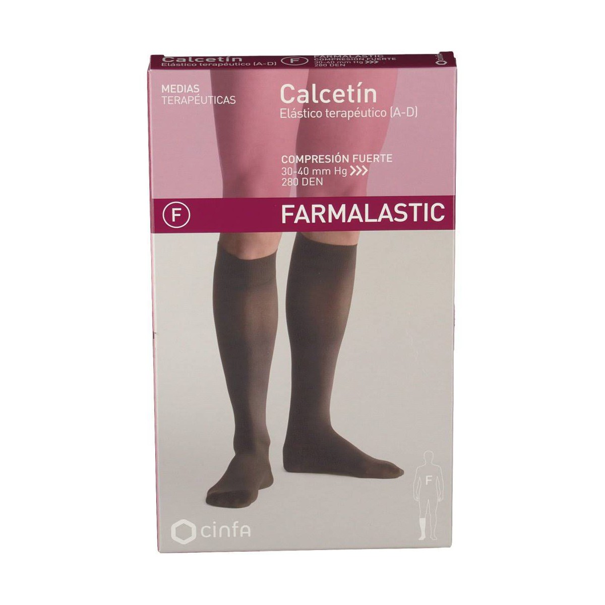 Farmalastic Calcetín compresión fuerte (30-40 mmHg) NEGRO 1 unidad.﻿