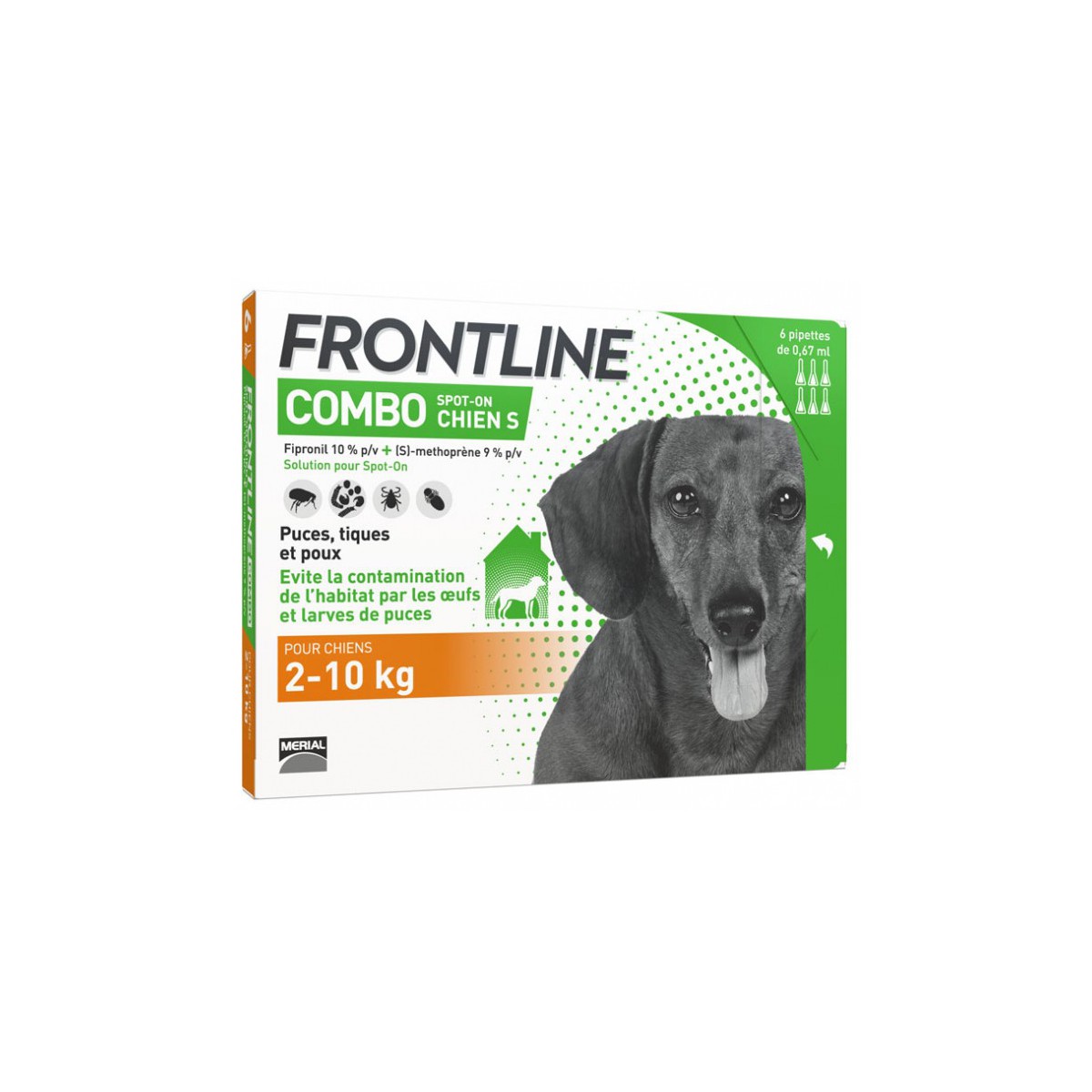 Frontline Combo Spot On para perros de 2-10 kg con 6 pipetas