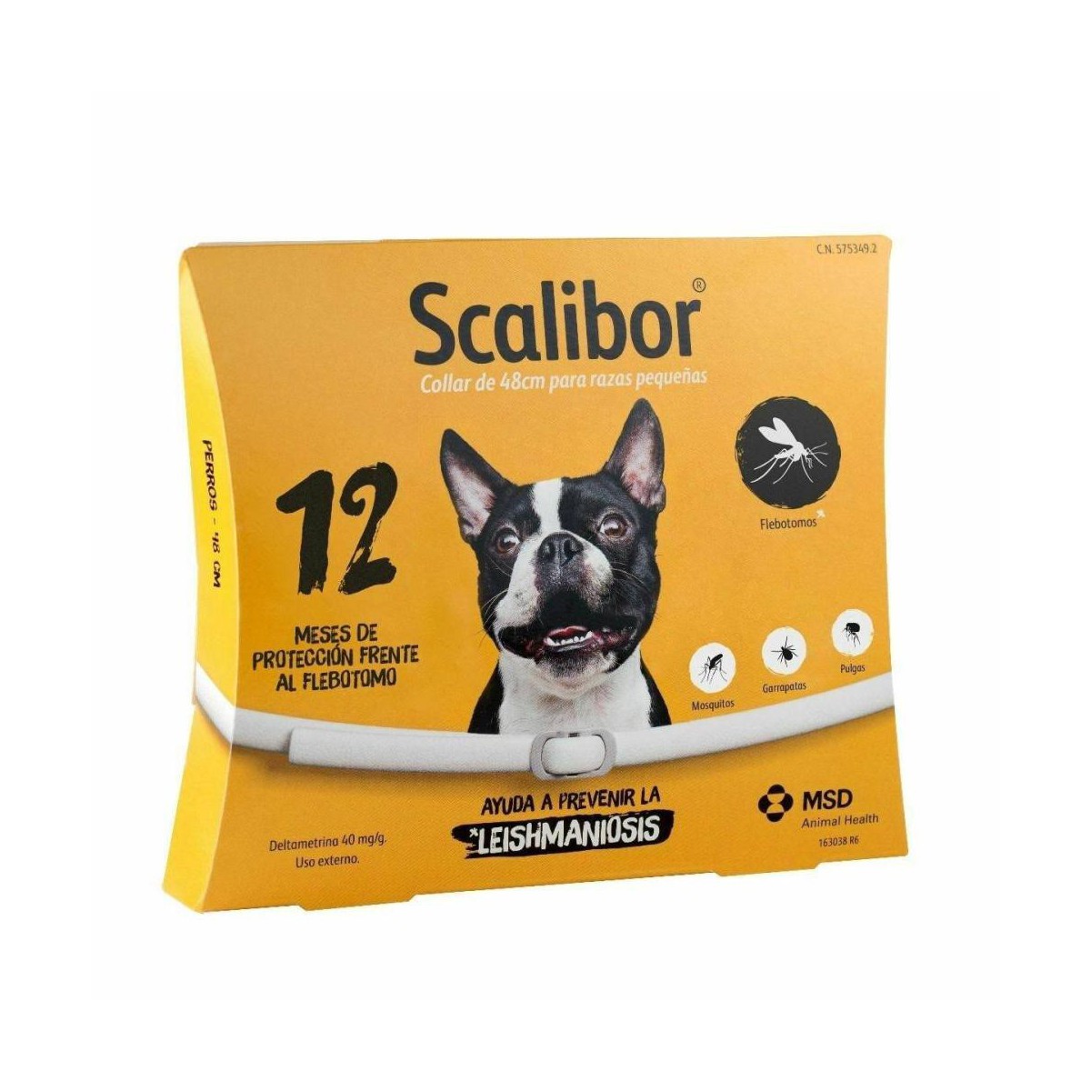 Scalibor Collar 48 cm 12 meses protección perros pequeños