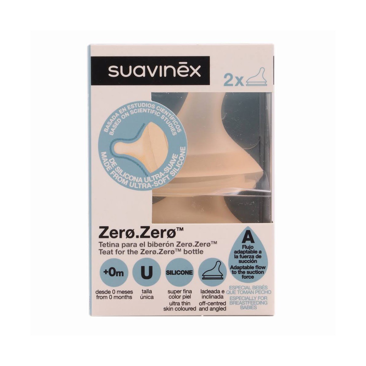 Suavinex Tetina Zero Mixta Silicona 2 Unidades